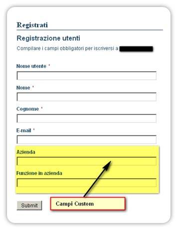 Form registrazione utenti di WordPress
